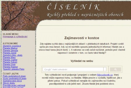 Číselník - Rychlý přehled v nejrůznějších oborech